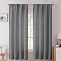Tollpiz Short Linen Curtain Living Room Rod Pocket Semi Sheer Curtains Burlap by Tollpiz