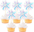 30 PCS Foil Firework Cupcake Toppers Sparkle Tinsel Cupcake Picks Happy by ZHUOWEISM
