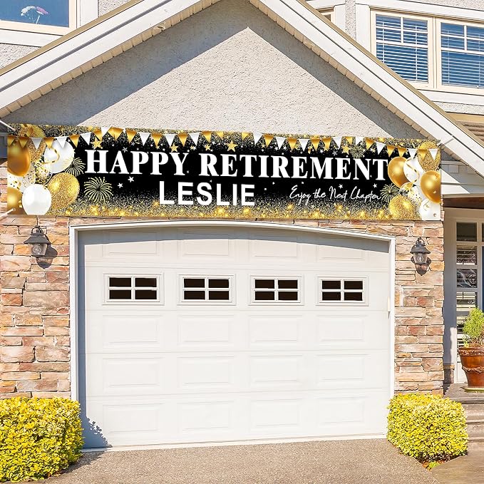 Happy Retirement Banner, Personalized Retire Banner - Image 6
