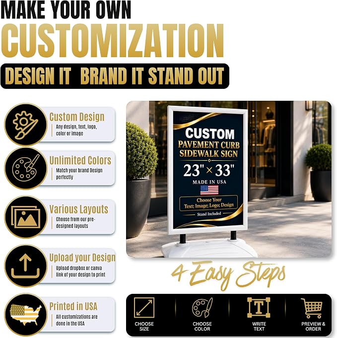 Custom Weighted Sidewalk Sign Display by BCB Print – 23x33 Outdoor Sign Holder - Image 7