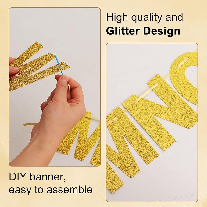 BEISHIDA Glitter Gold 116 PCS A-Z DIY Letter Custom Banner Party Decor | 111 - Image 3