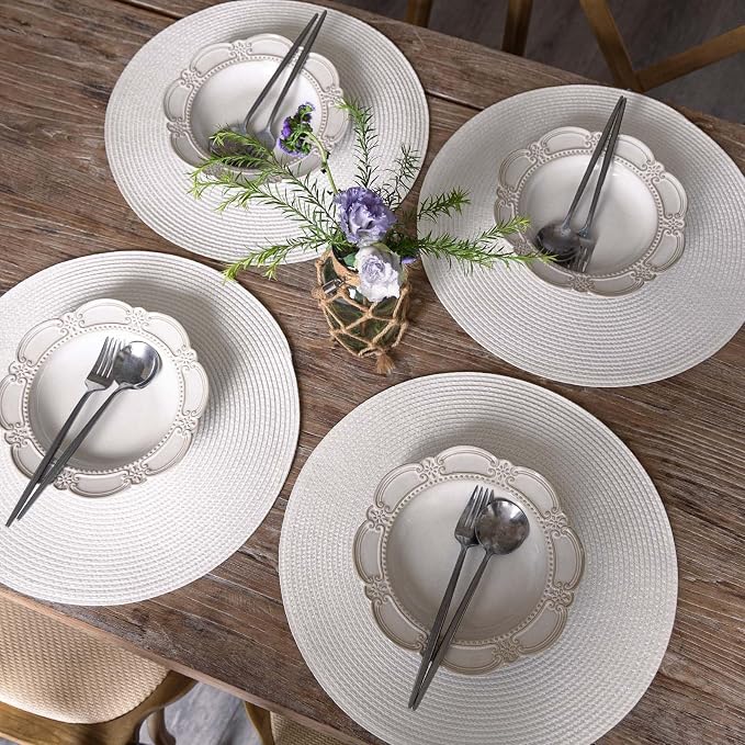 FunWheat Round Braided Placemats Set of 8 Place Mats - Image 5