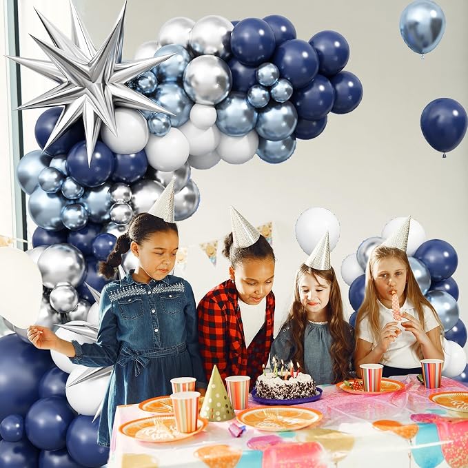 Blue Silver Balloon Arch Kit - Image 7