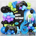 6th Birthday Video Game Balloons Arch Kit, 101 Pieces, Video Game Themed by Cledeco