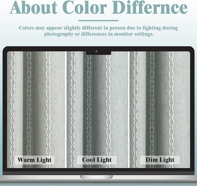 Teal 100% Boho Blackout Curtains 63 Inch 2 Panels - Image 5