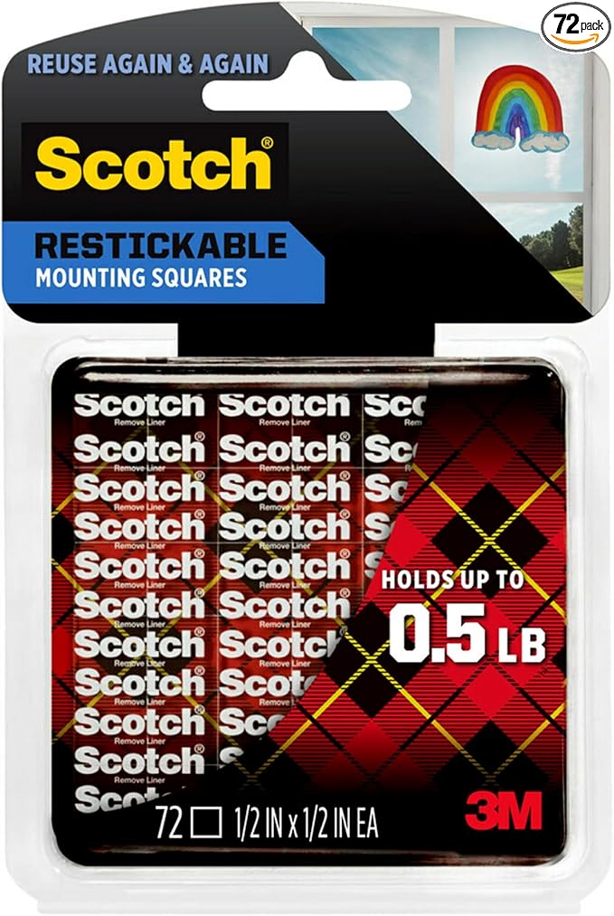 Scotch Restickable Squares, Remove Cleanly, Photo-Safe Adhesive, Mess-Free by Unknown