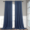Navy Curtains 108 Inches Long for Living Room 2 Panels Set Back Tab Pocket by Pitalk