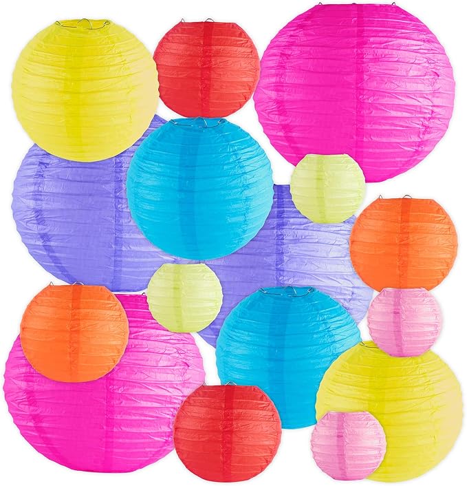 Super Z Outlet 16 Pack Assorted Colorful Decorative Chinese/Japanese Floating by SuperZOutlet