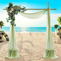 MDS Halloween Chiffon Draping Fabric - 2 Panel, 30" Wide x 50ft Long - Sheer Spooky Arbor & Canopy Drapery for Haunted House Backdrops, Party Ceilings, DIY Costumes & Themed Events - Sage Green