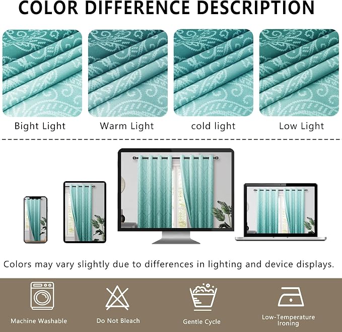DWCN 100% Blackout Curtains for Bedroom 63 Inch Long - Image 7