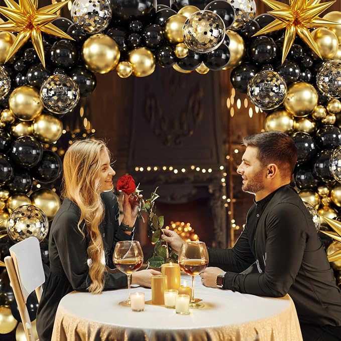 Black and Gold Balloon Arch Kit - Image 7