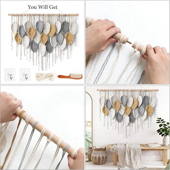 Large Macrame Wall Hanging Boho Woven Tapestry Chic Modern Home Decorations | - Image 7