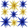 9Pcs Navy Blue Gold Star Balloons, Large Navy and Gold Explosion Star Foil by Dagelar