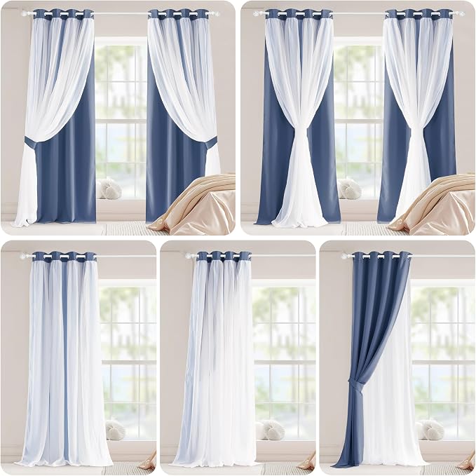 PONY DANCE Blue Haze Blackout Curtains - Image 7