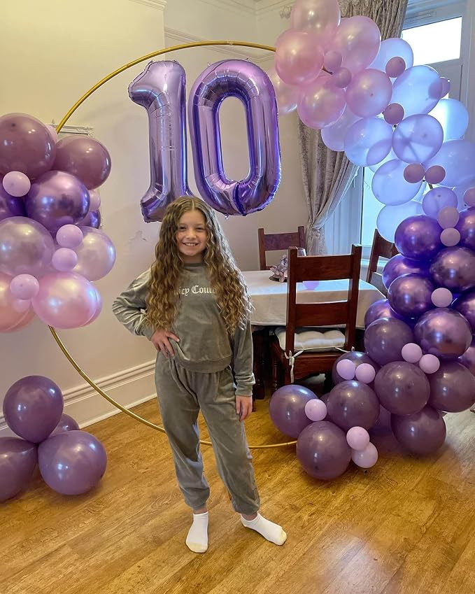 Number 20 Purple Balloons 40 Inch Giant Purple 20 Number Foil Helium Balloons - Image 6