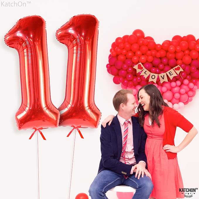 KatchOn Red Number 11 Balloon 40 Inch, 11th Birthday Balloon Decor | 11th - Image 8