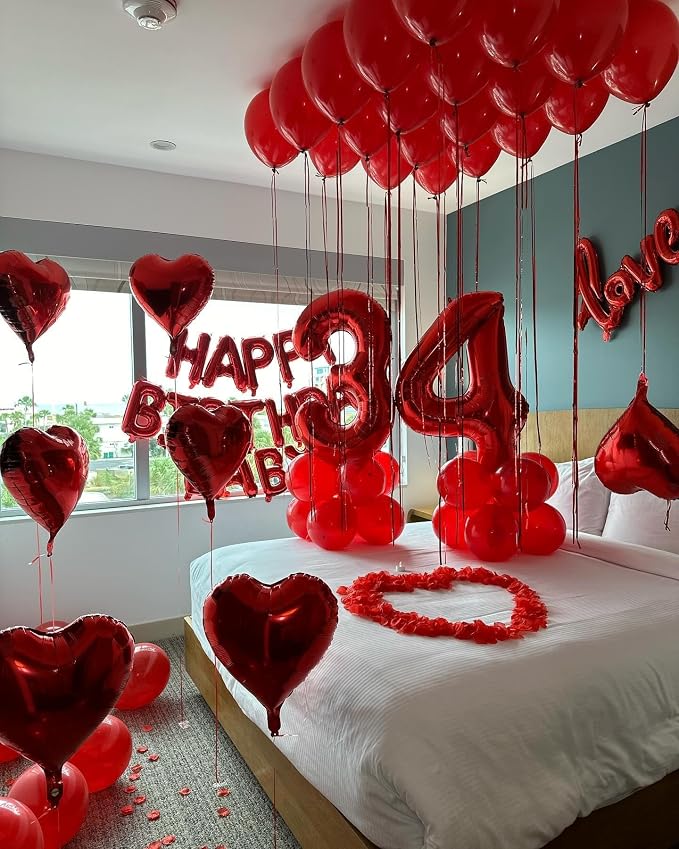 Red 8 Balloon - Number Balloon 40 Inch, 8th Red Birthday Decorations | Large - Image 9