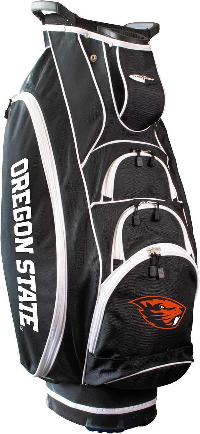 Team Golf NCAA Lightweight, 10-Way Club Divider, Spring Action Stand, Insulated Cooler Pocket, Velcro Glove and Umbrella Holder & Lift Assist Handles