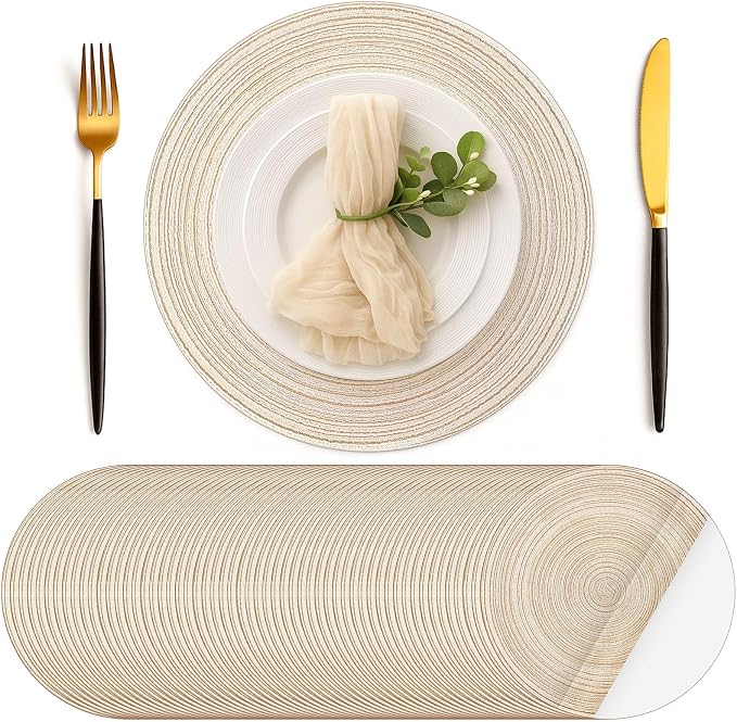 Geosar Disposable Paper Placemat Cotton Woven Look 13'' by Geosar