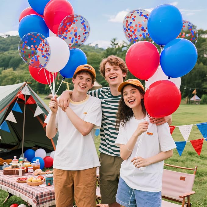 Red White Blue Latex Balloons 68 Pack, 12 Inch Patriotic Balloons - Image 6