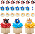DecoPac Sonic the Hedgehog Rings, Cupcake Decorations Featuring Sonic, and by Decopac