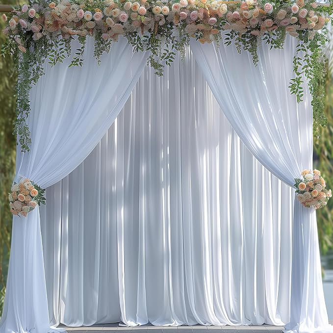 40x10ft Wrinkle Free White Backdrop Curtain - Image 2