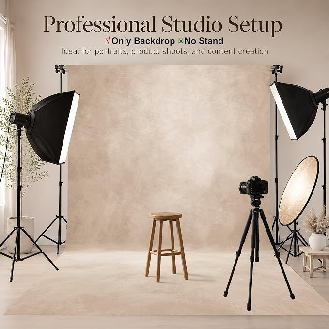 Abstract Photography Backdrop for Photoshoot, Light Beige, No Stand | - Image 2