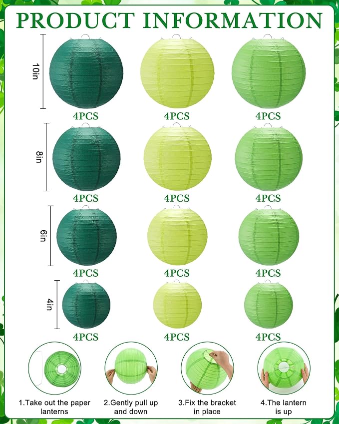 Treela 48 Pcs Paper Lanterns Party Decorations Chinese Lanterns Round Paper - Image 3