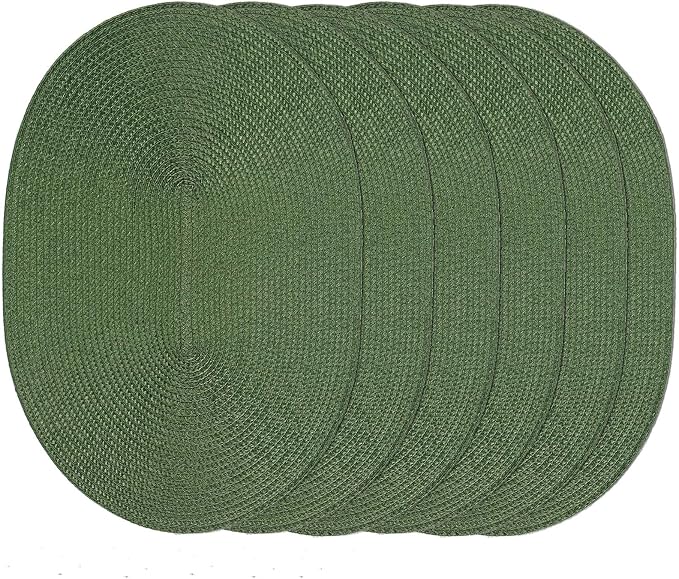 AHHFSMEI Placemats Set of 6 for Dining Table Washable Woven Non-Slip 18x12 - Image 2