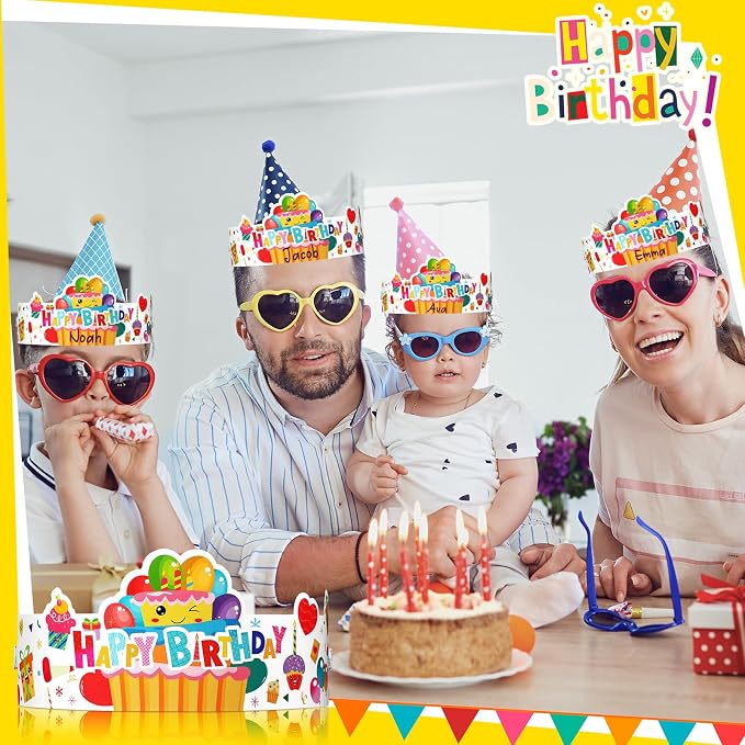 Outus 42 Pack Happy Birthday Crowns - Image 5