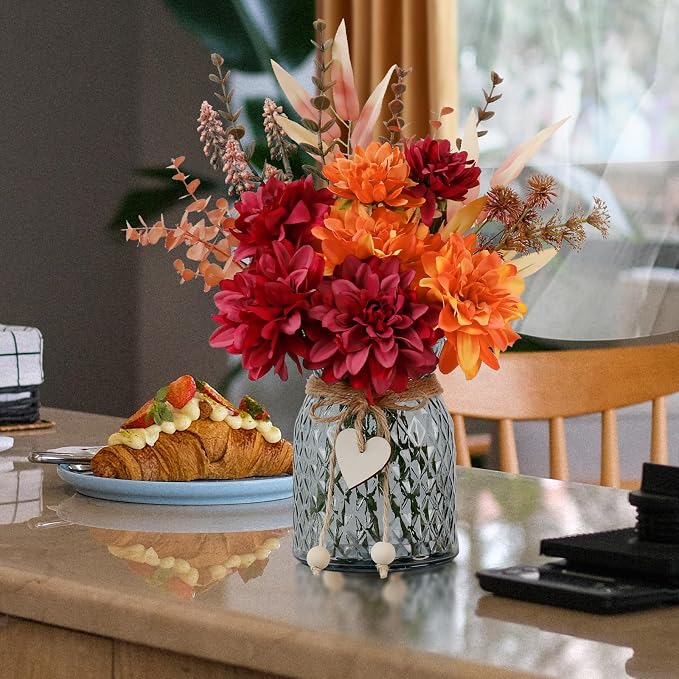 Leftover Fake Fall Flowers in Vase, Faux Flowers in Vase, Fall Floral - Image 9