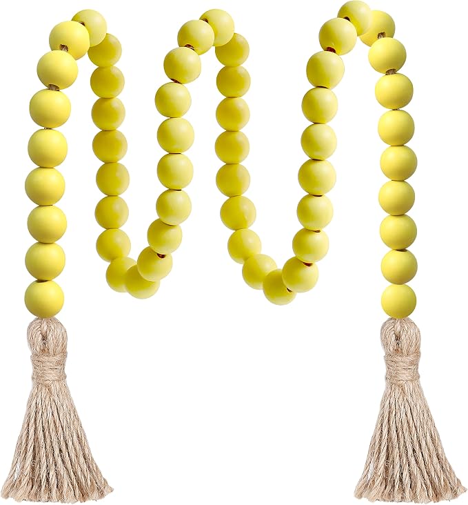 Meplait 39in Wood Bead Garland, Farmhouse Beads by Meplait