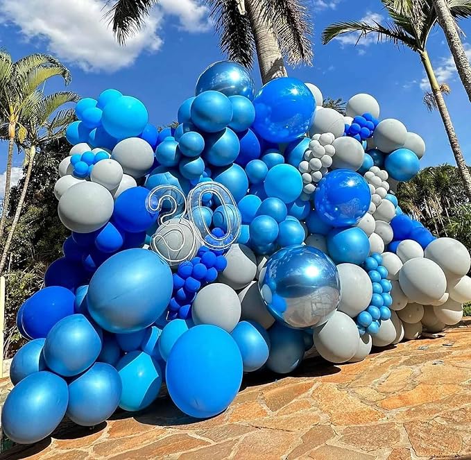 12 Inch Metallic Blue Balloons, Baby Shower, Graduate Party Decorations - Image 5