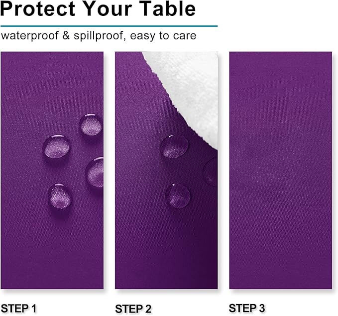 Hiasan Small Tablecloth for Square Tables - Waterproof and Spillproof Washable Fabric Table Cloth for Dining Room Halloween Party (Royal Purple, 40 x 40 Inch)
