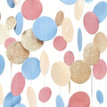 Champagne Gold Dusty Pink Blue Cream Beige Circle Dot Hanging Streamer Polka by pinkblume