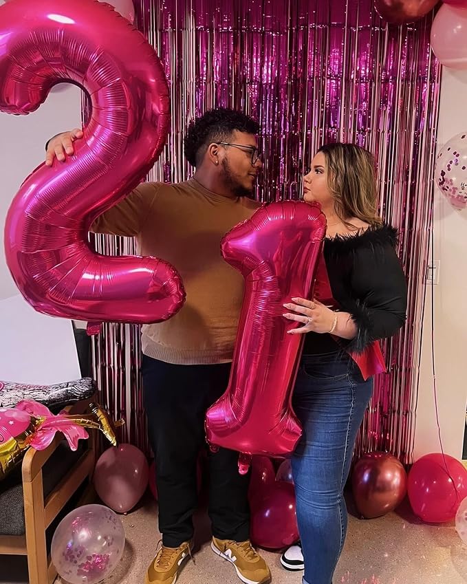 Hot Pink 21 Balloon - Image 2