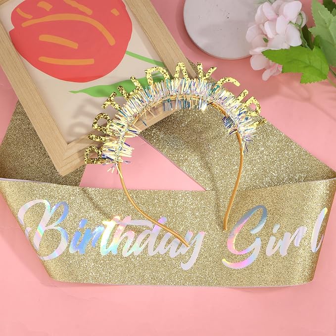 CIEHER Birthday Girl Headband Birthday Crown - Image 8