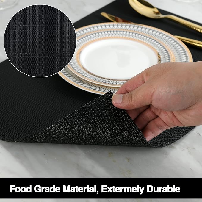 SLKQG Black Placemats Set of 8 - Image 4
