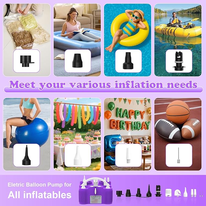 Electric Balloon Pump 4-in-1 Air Pump Portable Electric Balloon Blower Machine - Image 5
