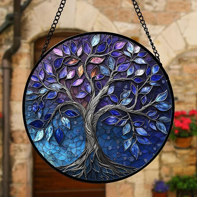 DASTOLL Stained Glass Window Hanging, and Mom 6.3 in - Image 4