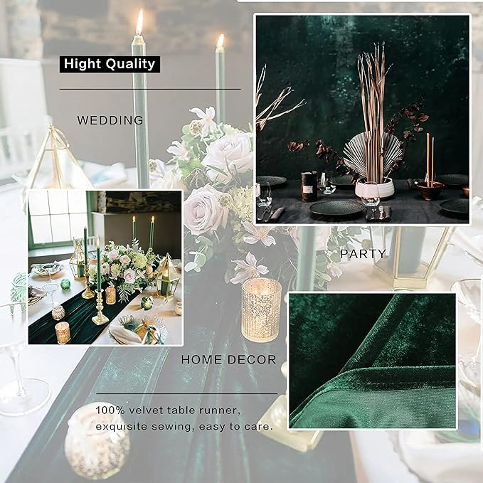 Velvet Table Runner, 5 Pack Luxurious Wedding Reception Decorations Soft Velvet Fabric Table Linen Overlay for Party (20 x 120 inch, Burgundy)