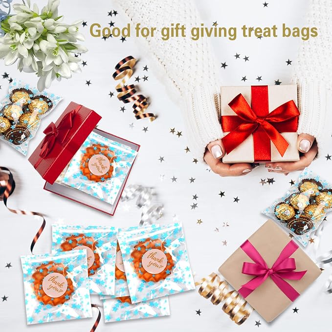 100 Pcs 5x7 In Star Self-Sealing Cellophane Treat Bags, Baby Shower - Image 4