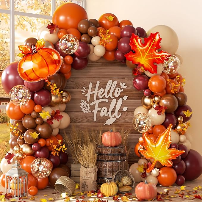 Fall Balloon Arch Kit for Fall Thanksgiving Decorations Indoor Outdoor | by NUTTYBASH