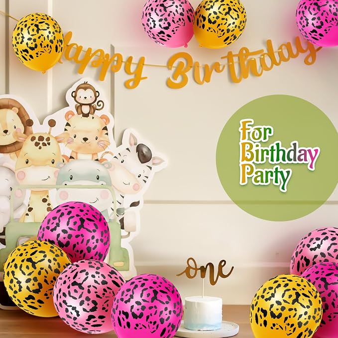 Gejoy 50 Pcs Cheetah Balloons Leopard Print Balloons 12 Inch Spots Latex - Image 3