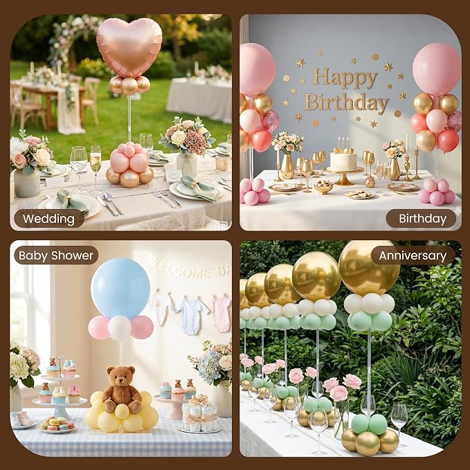 6 Pack 15.75 Inch Clear Acrylic Balloon Stands, 15.75 Inch Balloon Stand Kit - Image 7