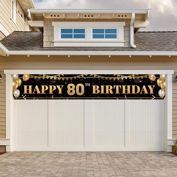 Large Happy 80th Birthday Decoration Banner, 80th Birthday Party Decorations - Image 6