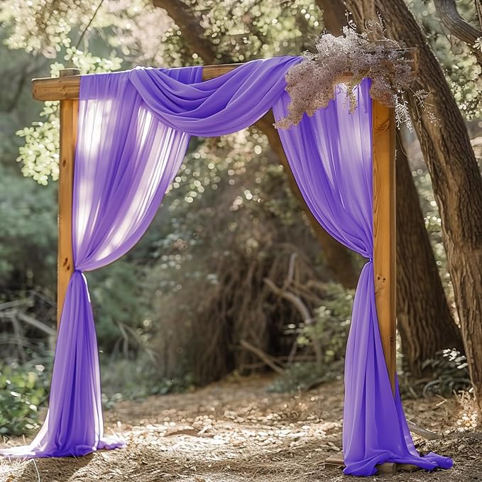 Wedding Arch Draping Fabric Backdrop 28.7" x 20FT, Lavender Purple | Sheer - Image 5