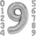 40 Inch Disco Number Balloons Large Silver Ball Print by cocodino