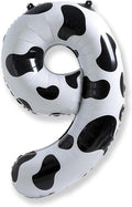 40 Inch Number 9 Balloons for Boys, Cow Print Giant 9th Birthday Party Number by Isndare