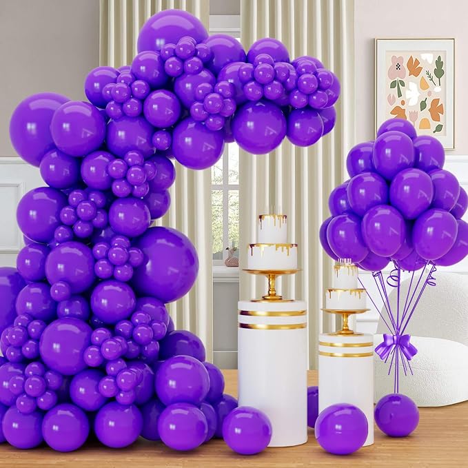 Purple Balloons Different Sizes, 18 12 10 5 Inch Purple Balloon Arch Kit Garland by Qikoolaa